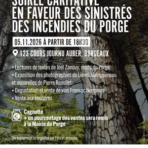 Soirée caritative de soutien aux sinistrés des incendies du Porge - Jeudi 05/11