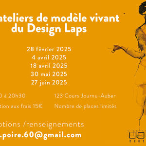 Ateliers de croquis de modèle vivant organisés par Bruno Poiré - 1er semestre 2025 au Design Laps