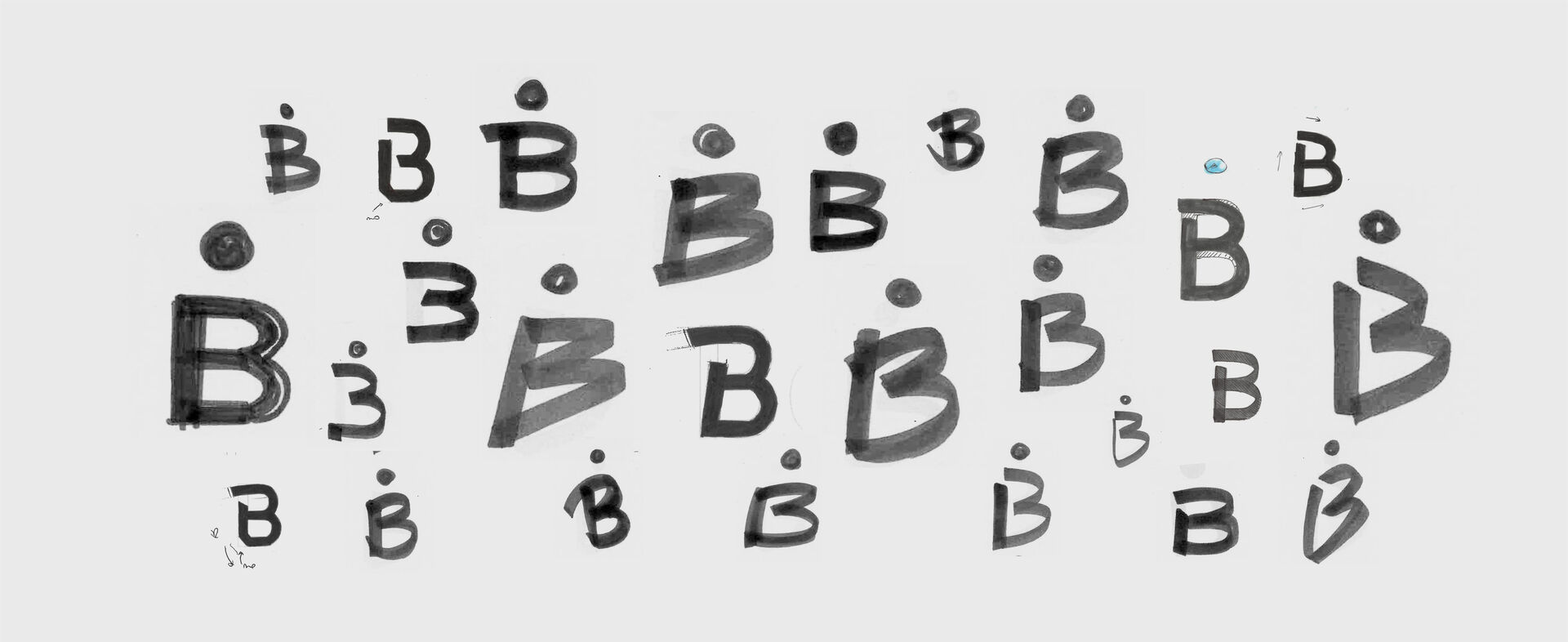 Recherches graphiques pour la création du logotype de Behaven dans le cadre d'un projet d'éco-branding