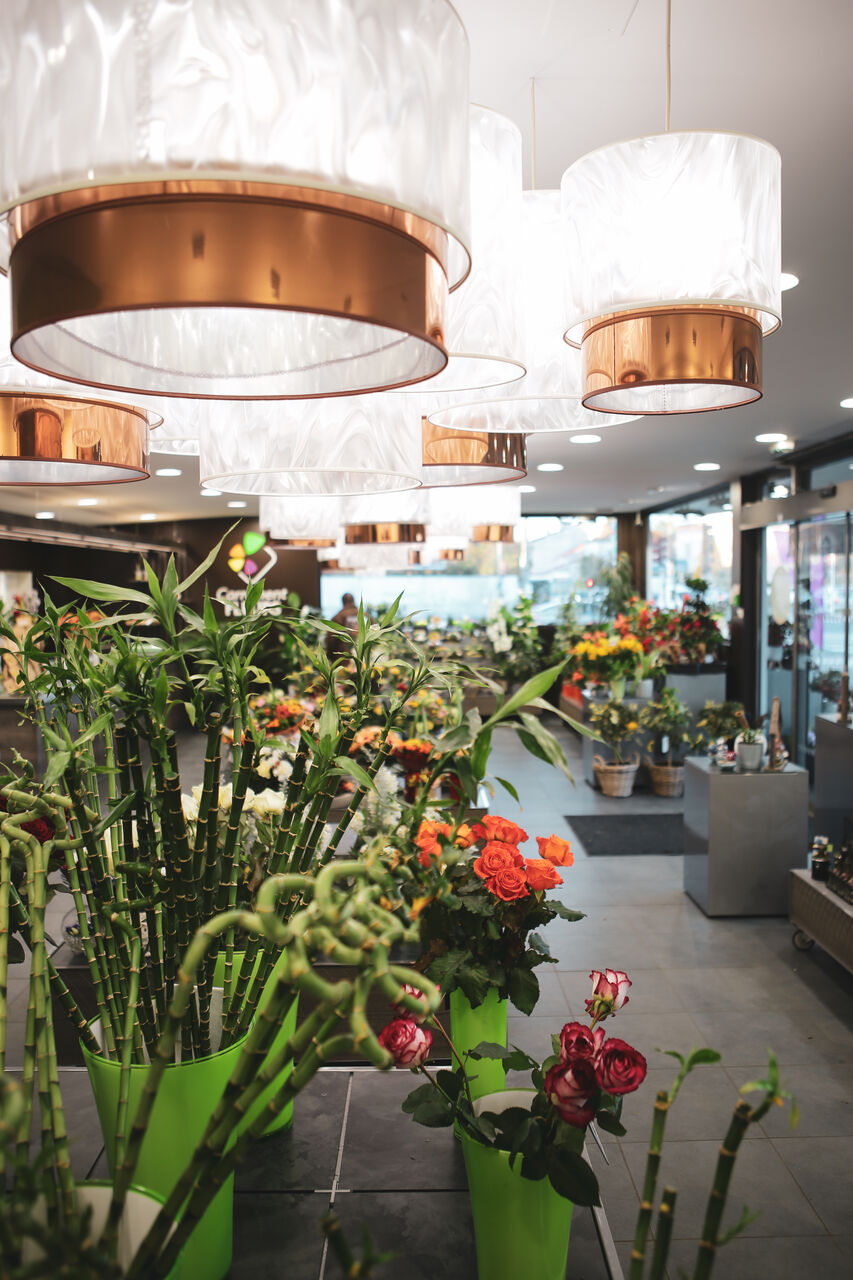 Aménagement intérieur d’une franchise fleuriste conçu par une agence de design global