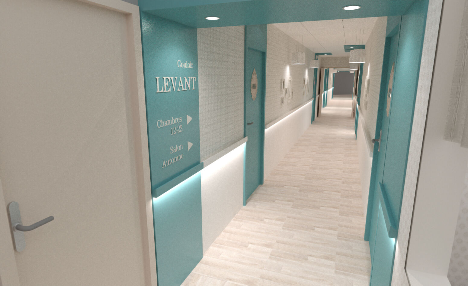 Rénovation du couloir Levant à l’EHPAD La Rose des Vents à L’Houmeau en Charente-Maritime