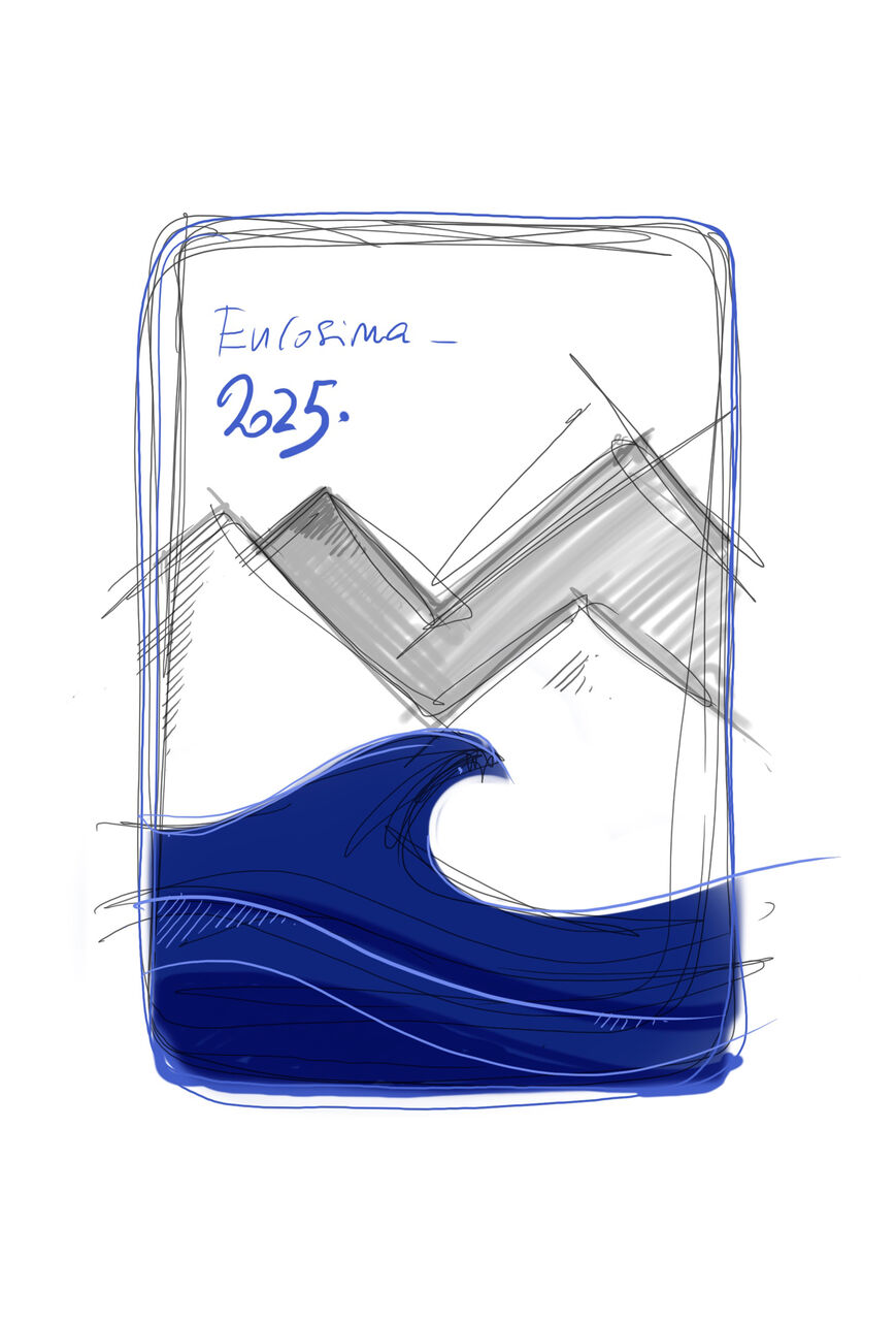 Croquis de conception du trophée éco-conçu Eurosima 2025