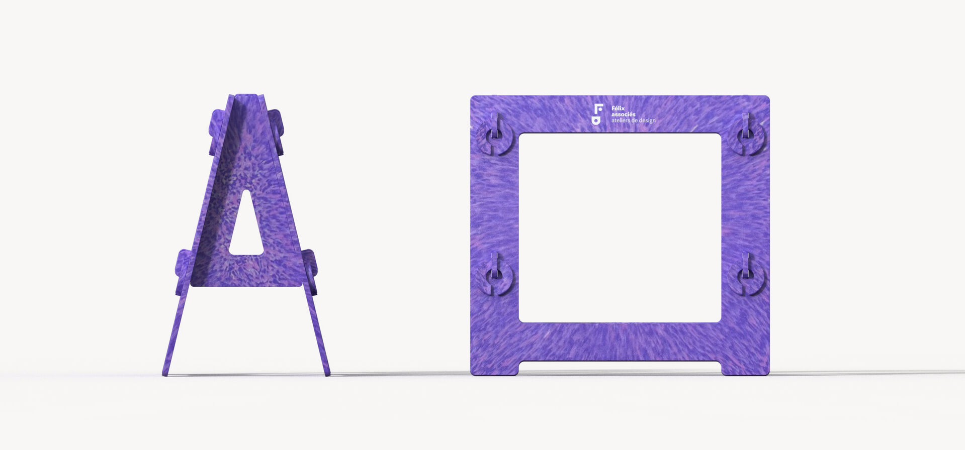 Prototype du tréteau Caméléon en plastique recyclé – design circulaire développé par Félix et associés