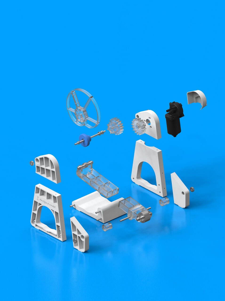 Détail des composants d’un respirateur imprimé en 3D en open source