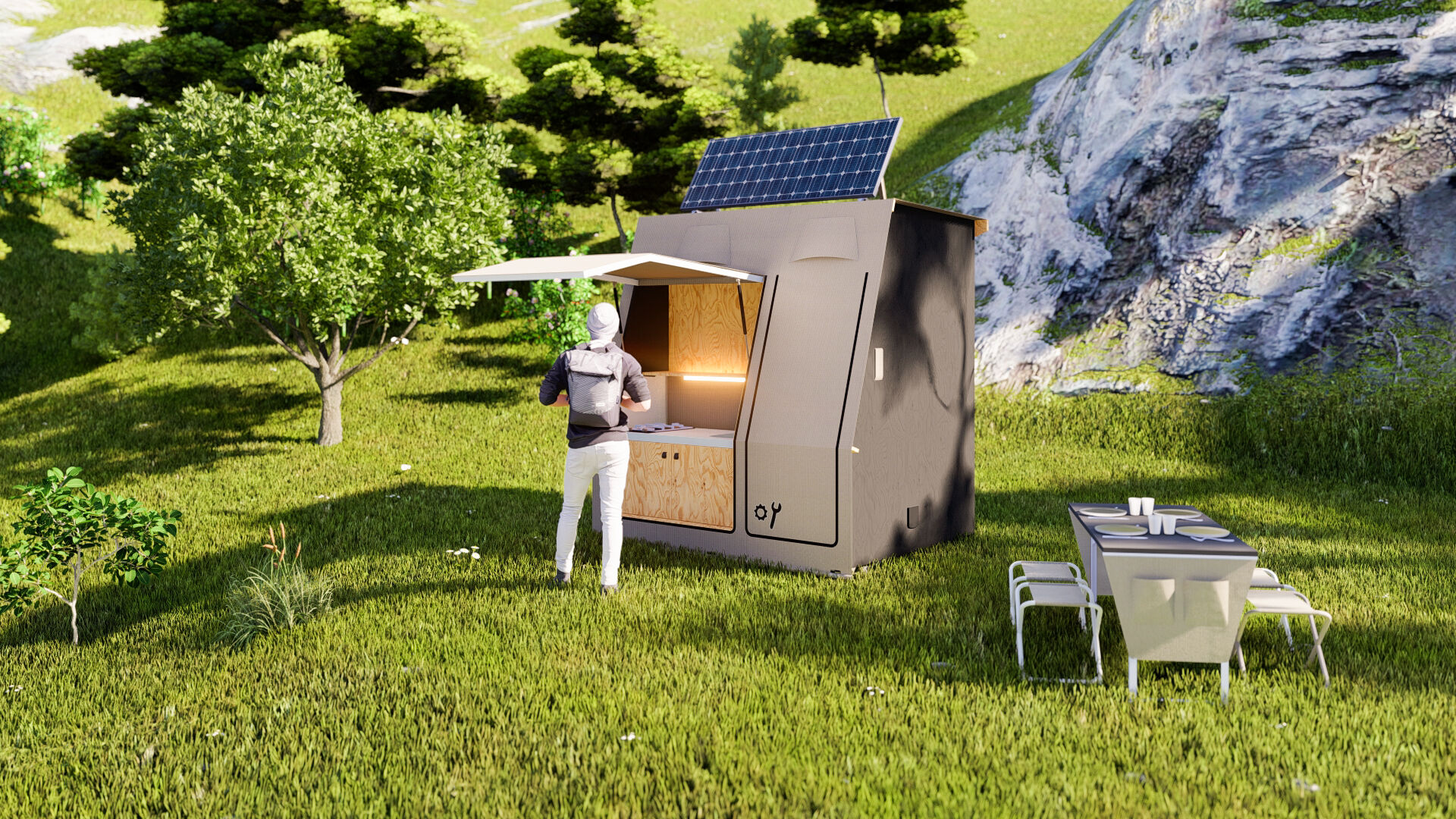 Refuge écologique autonome Hosta pour randonneurs et tourisme durable