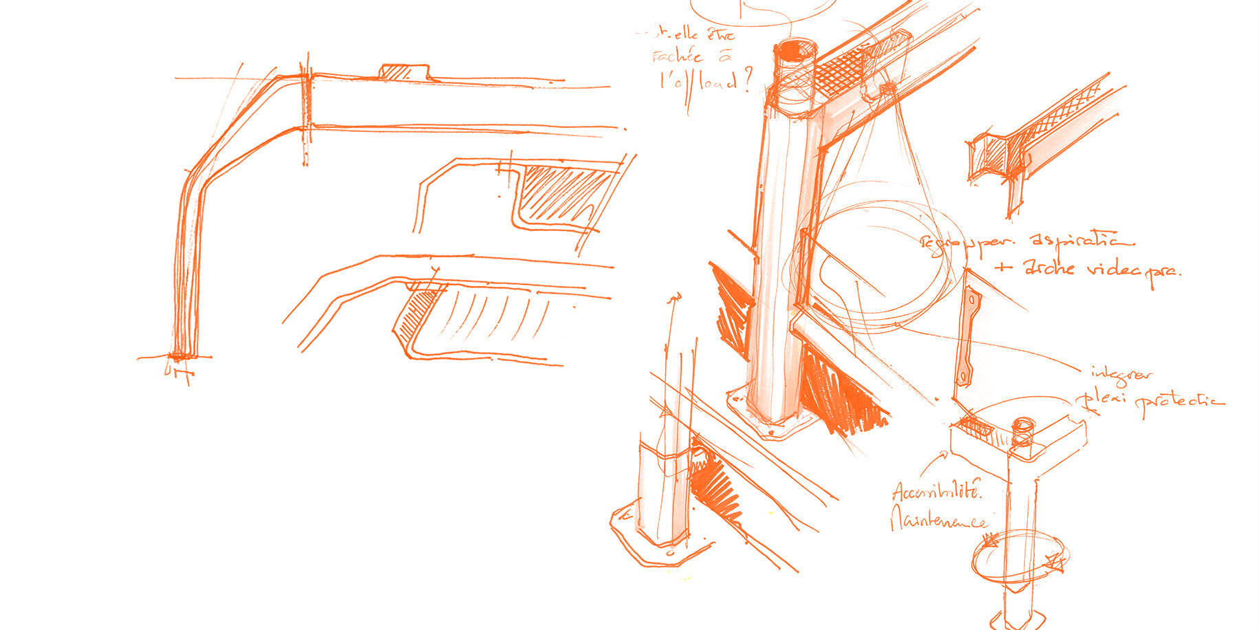 Croquis de conception et design produit de la machine industrielle Lectra Versalis