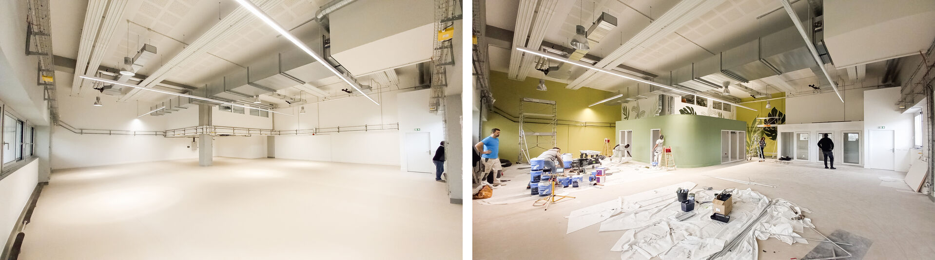 Travaux d’aménagement des bureaux Onepoint à Bordeaux avant livraison du projet