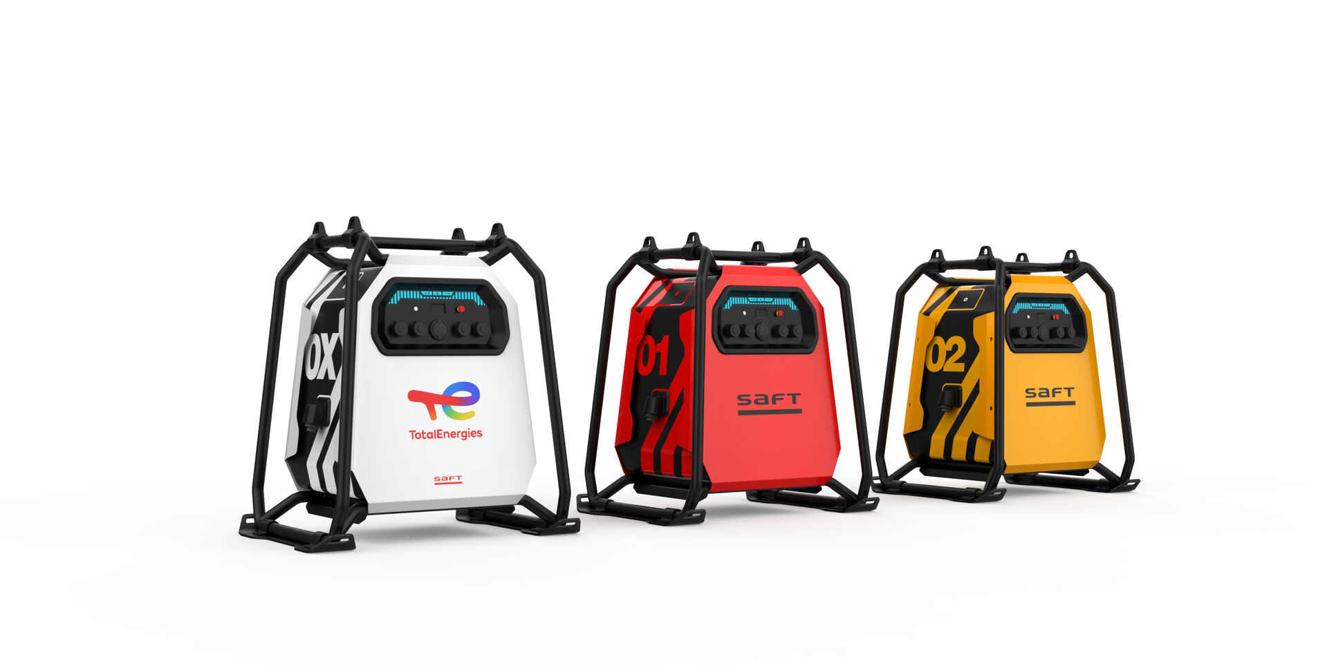 Concept de gamme de chargeurs de batteries industrielles imaginé par l'agence de design Félix et associés pour Saft