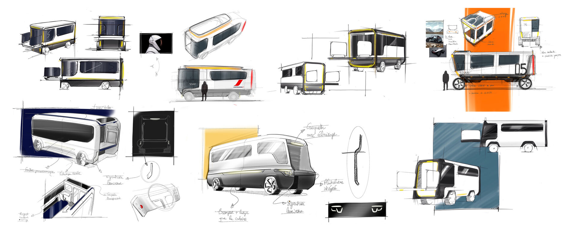 Recherche de design industriel pour le futur ambulift électrique SOVAM destiné au transport PMR en aéroport