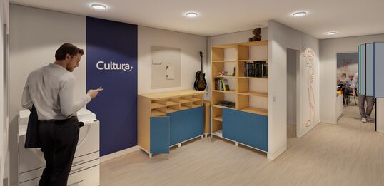Aménagement des locaux sociaux pour les magasins Cultura 
